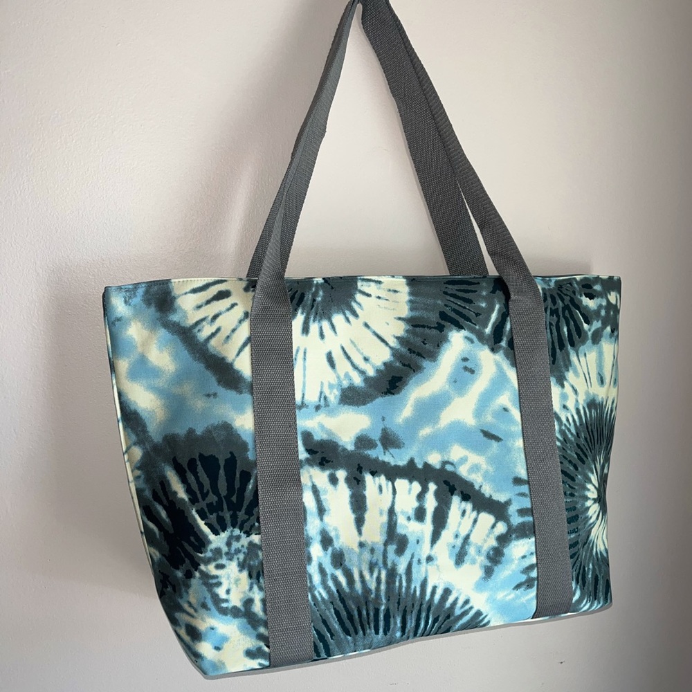 Blue Tie Dye Large Tote Bag